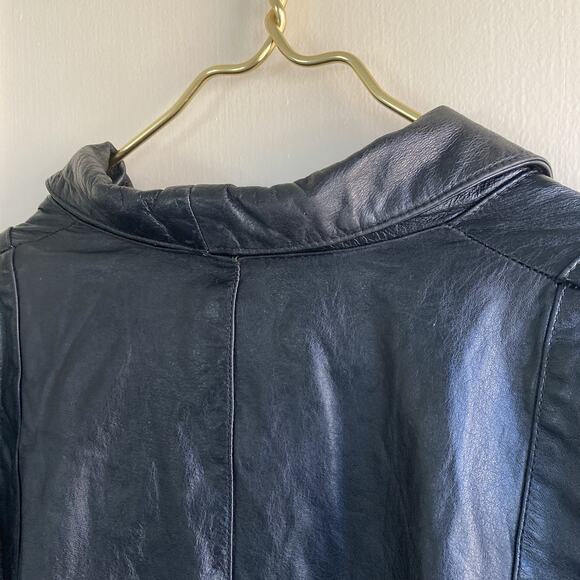 WILSONS Vintage Leather Black Jacket Gold Buttons Size M - Picture 11 of 16